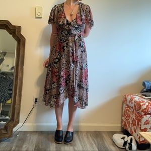 REAL 1970s vintage floral wrap dress